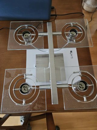 Lámpara Techo Ikea FUGA Plata Cristal