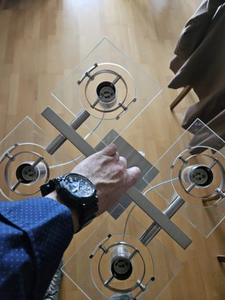 Lámpara Techo Ikea FUGA Plata Cristal