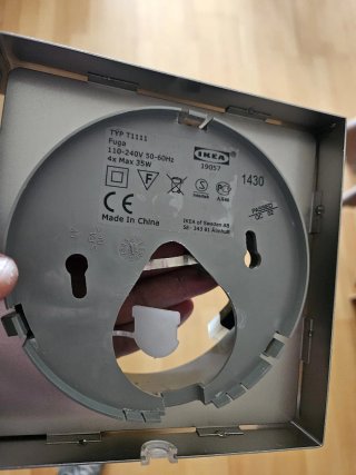 Lámpara Techo Ikea FUGA Plata Cristal