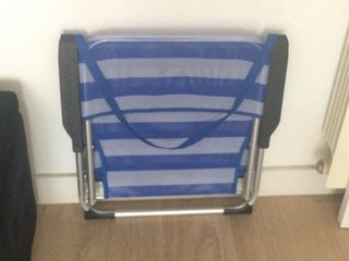 2 Sillas Playa Plegables Azul/Plateado