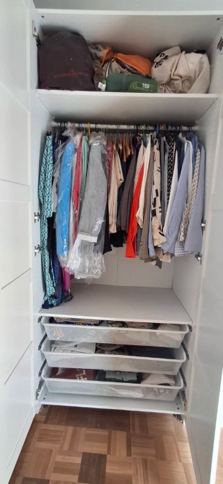Armario modular blanco madera