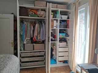 Armario modular blanco madera