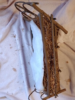 (5) Niño Jesús Olot antiguo 30 cm con cuna