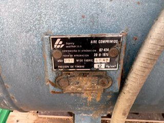 Compresor aire industrial Harry Walker 1976 12bar