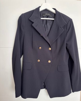 Chaqueta Zara Básica Azul Marino Talla M