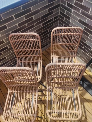 Conjunto 4 sillas ratán sintético