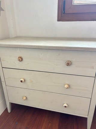 Mueble 3 cajones madera y metal