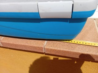 Transportín mascota pequeño azul y gris