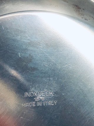 Coppette Vetro Lavorato + Piattino Inox 8pz