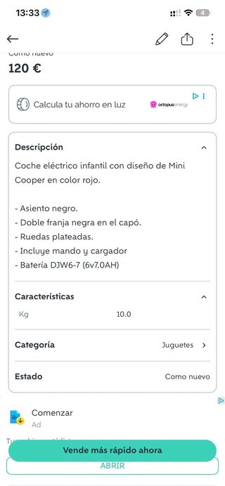Coche Juguete Mini Cooper S Rojo