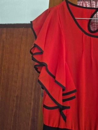 Vestido H&M Rojo y Negro