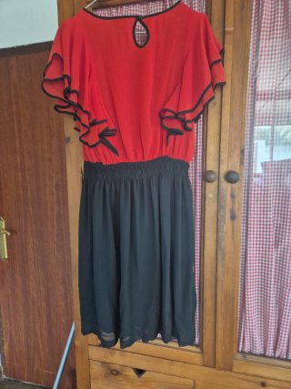 Vestido H&M Rojo y Negro