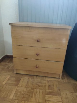 Cajonera de madera clara 3 cajones