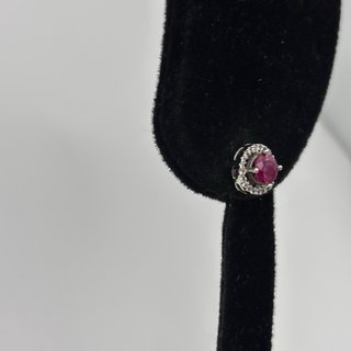 Pendientes Oro 18kt con Rubí y circonitas