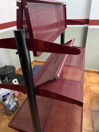 Estantería Metálica Roja Grande con ruedas