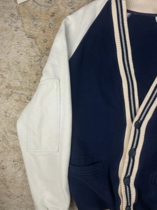 Cárdigan Varsity Vintage ITA Azul Marino y Blanco