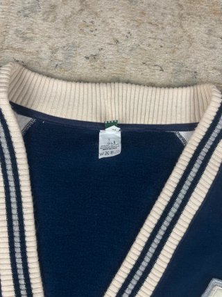 Cárdigan Varsity Vintage ITA Azul Marino y Blanco
