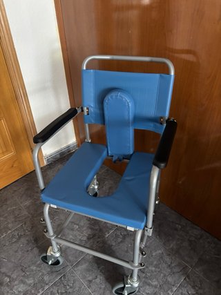 Silla geriátrica de baño con ruedas