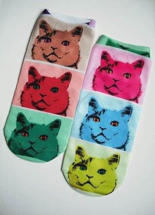 Calcetines de gato multicolor
