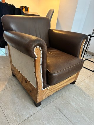 Clásico sillón Chester piel marrón
