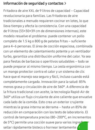 Freidora de aire negra con ventana