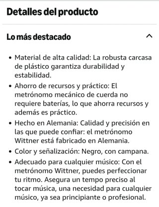 Metrónomo Wittner Pirámide con Campana