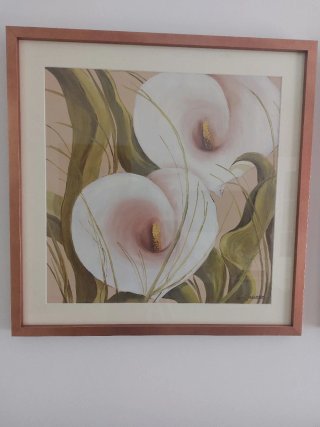 Cuadros de flores pintadas Medidas: 62,5 × 62,5