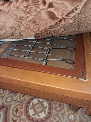 2 Sillones  + sofá de cuero y tela