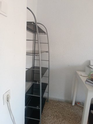 Estantería cristal y metal 5 baldas
