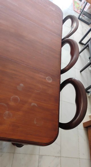 Mesa comedor extensible + 6 sillas madera