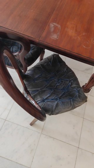 Mesa comedor extensible + 6 sillas madera