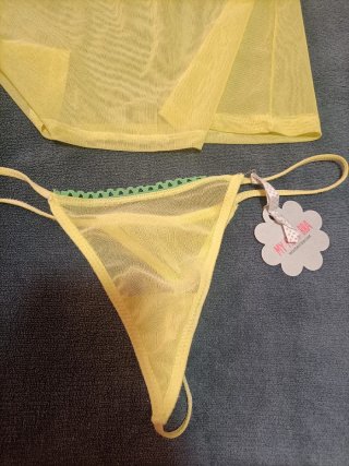 Conjunto lencería Women'secret amarillo y verde