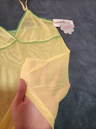 Conjunto lencería Women'secret amarillo y verde