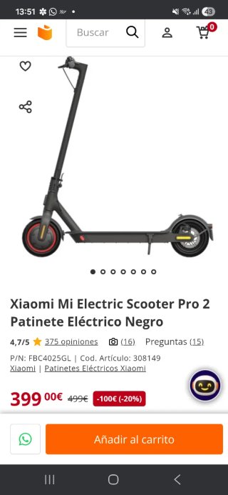 Patinete Eléctrico Xiaomi Pro 2