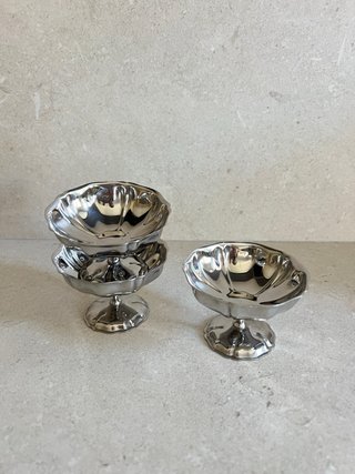 Set 3 coppette acciaio vintage