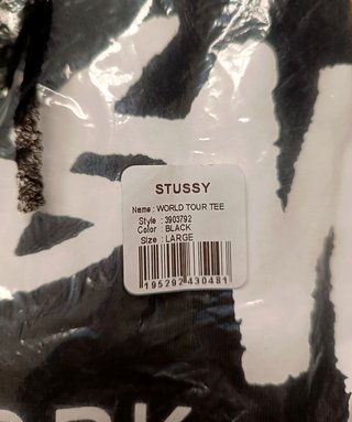 Camiseta Stussy World Tour Negra Talla L