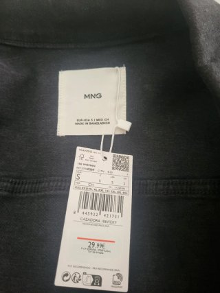 Cazadora vaquera negra Mango Talla S