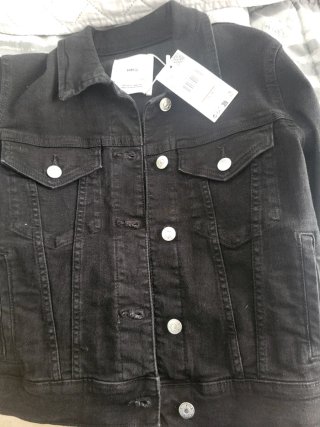 Cazadora vaquera negra Mango Talla S