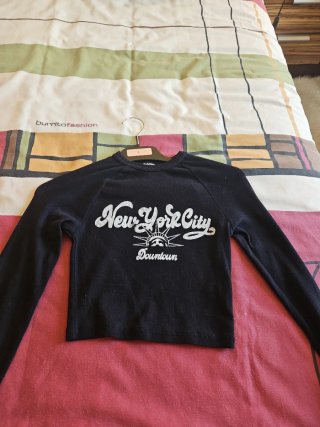 Camiseta Ajustada tipo Crop Top New York City