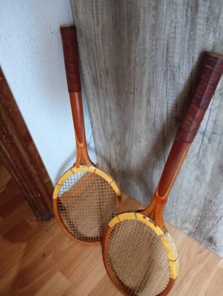 2 Raquetas de tenis de madera vintage