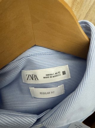 Camisa Zara Rayas Finas Azul