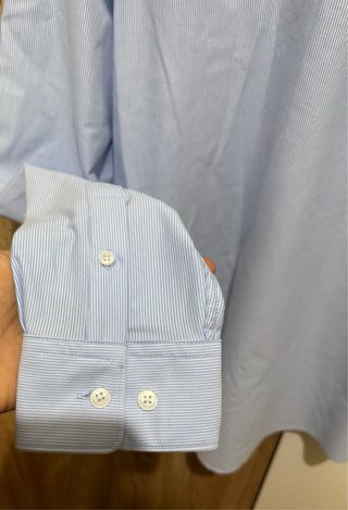 Camisa Zara Rayas Finas Azul