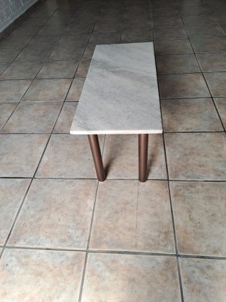 Taburete/Mesa tapizado tela y madera