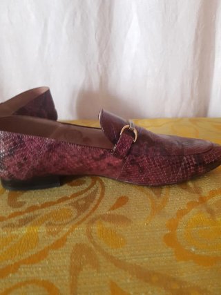 Zapatos Martinelli Piel Serpiente color Burdeos