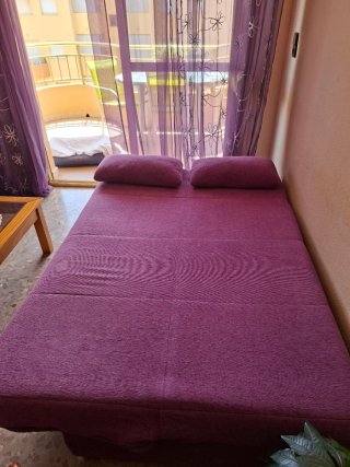 Sofá Cama Morado Tela