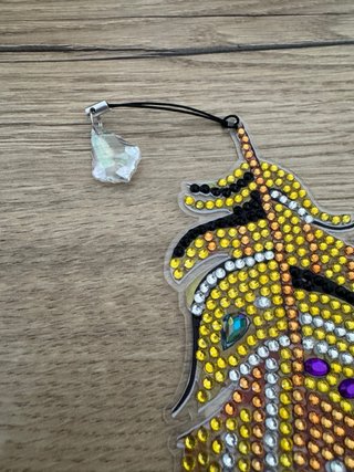 Segnalibro handmade piuma strass