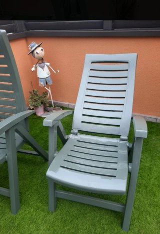 Sillas jardin en color verde con funda de cojin