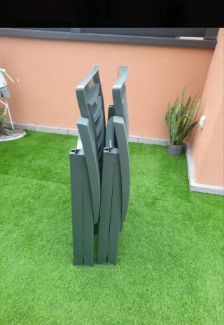 Sillas jardin en color verde con funda de cojin