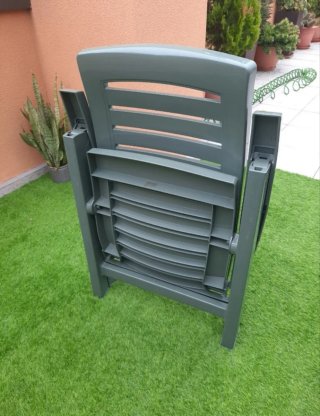 Sillas jardin en color verde con funda de cojin