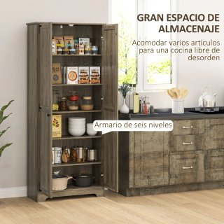 Alacena de cocina de madera y metal
